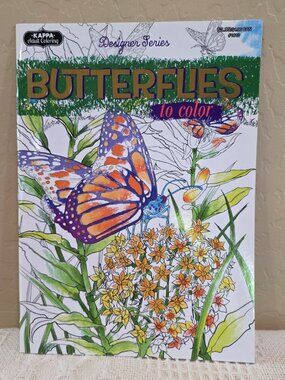 Kappa Designer Series "Butterflies to Color" Adult Coloring Craft Doodle Book